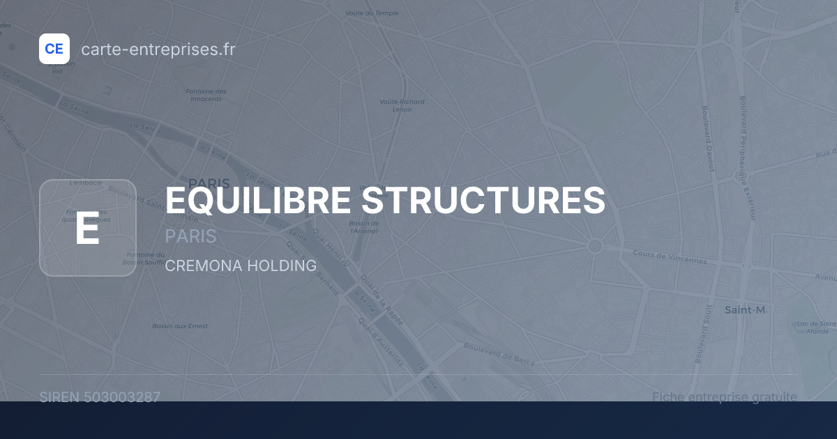 EQUILIBRE STRUCTURES — 503003287 — fiche entreprise