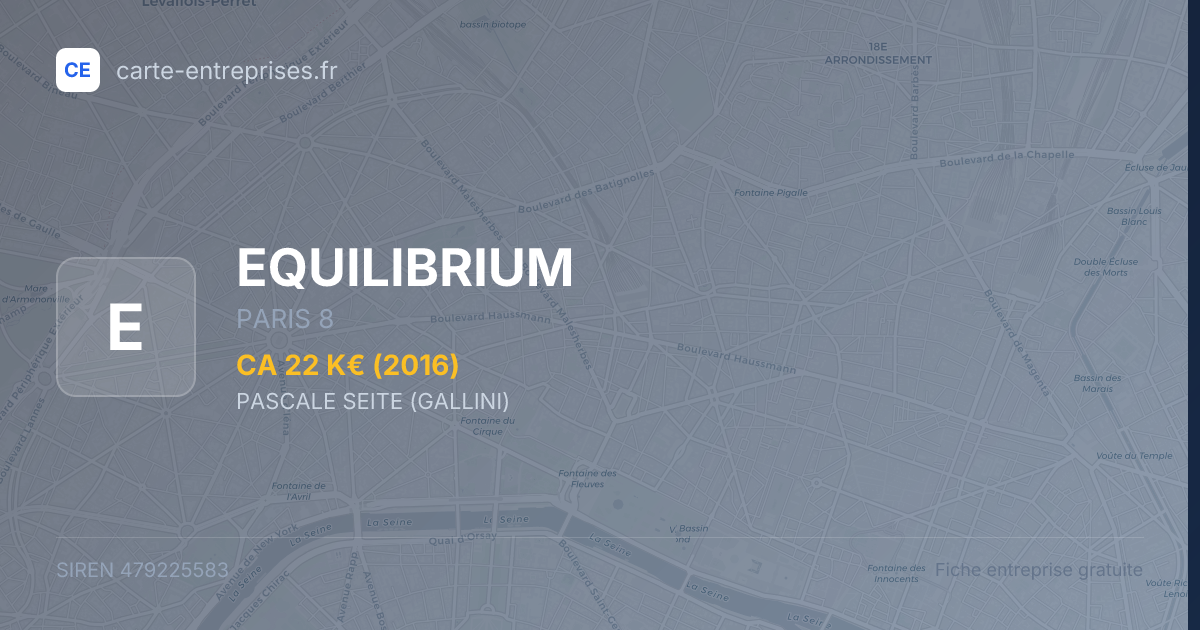 EQUILIBRIUM — 479225583 — fiche entreprise