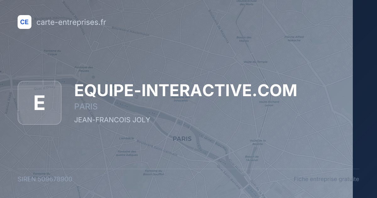EQUIPE-INTERACTIVE.COM — 509678900 — fiche entreprise