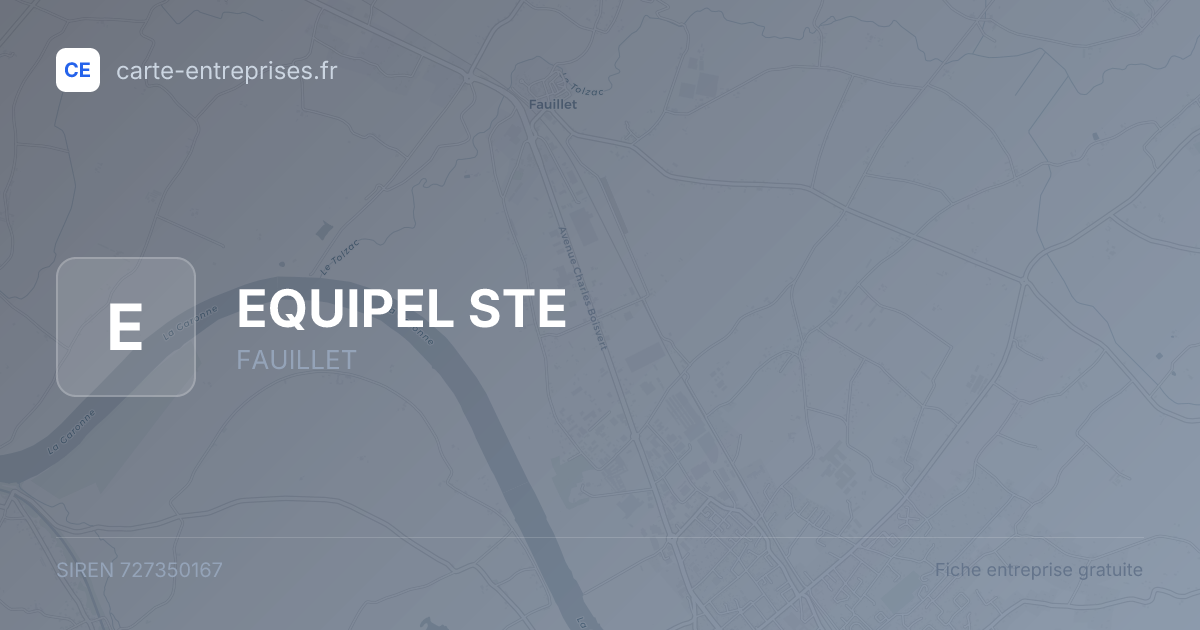 EQUIPEL STE — 727350167 — fiche entreprise