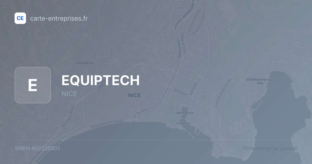 EQUIPTECH — 403326002 — fiche entreprise