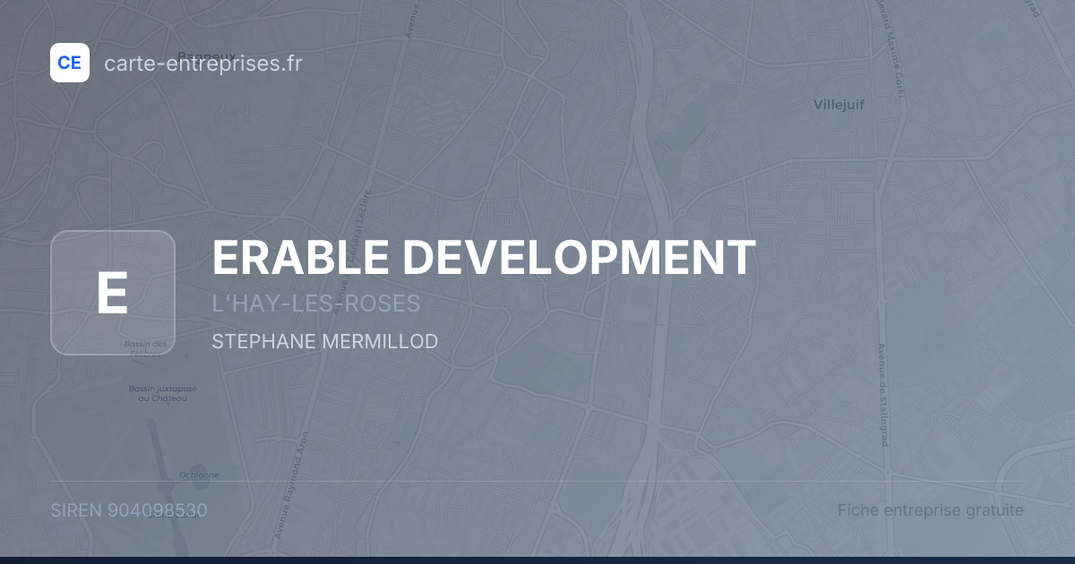ERABLE DEVELOPMENT — 904098530 — fiche entreprise