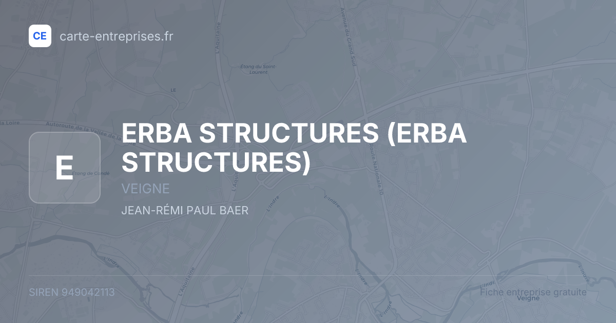 ERBA STRUCTURES — 949042113 — fiche entreprise