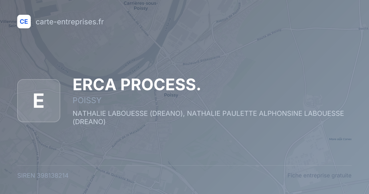 ERCA PROCESS. — 398138214 — fiche entreprise