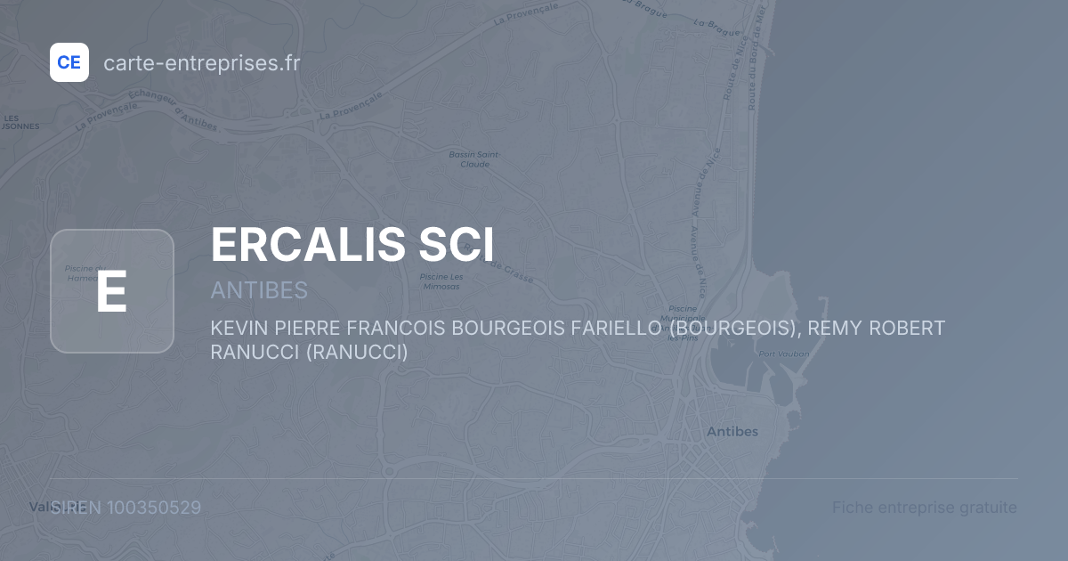 ERCALIS SCI — 100350529 — fiche entreprise