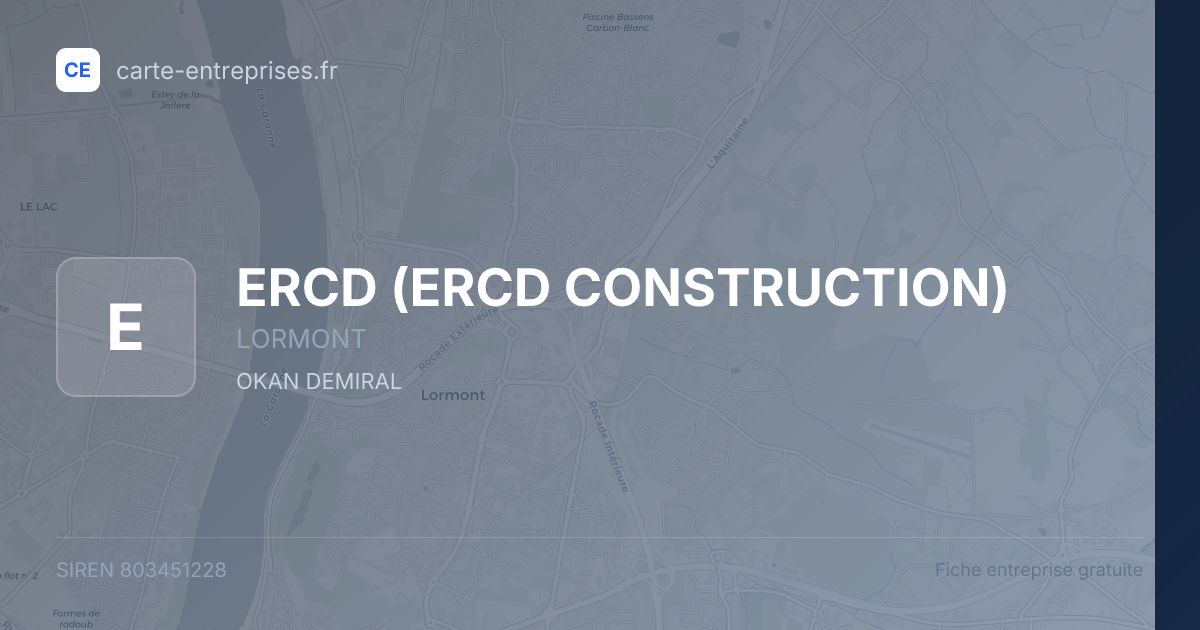 ERCD (ERCD CONSTRUCTION) — 803451228 — fiche entreprise