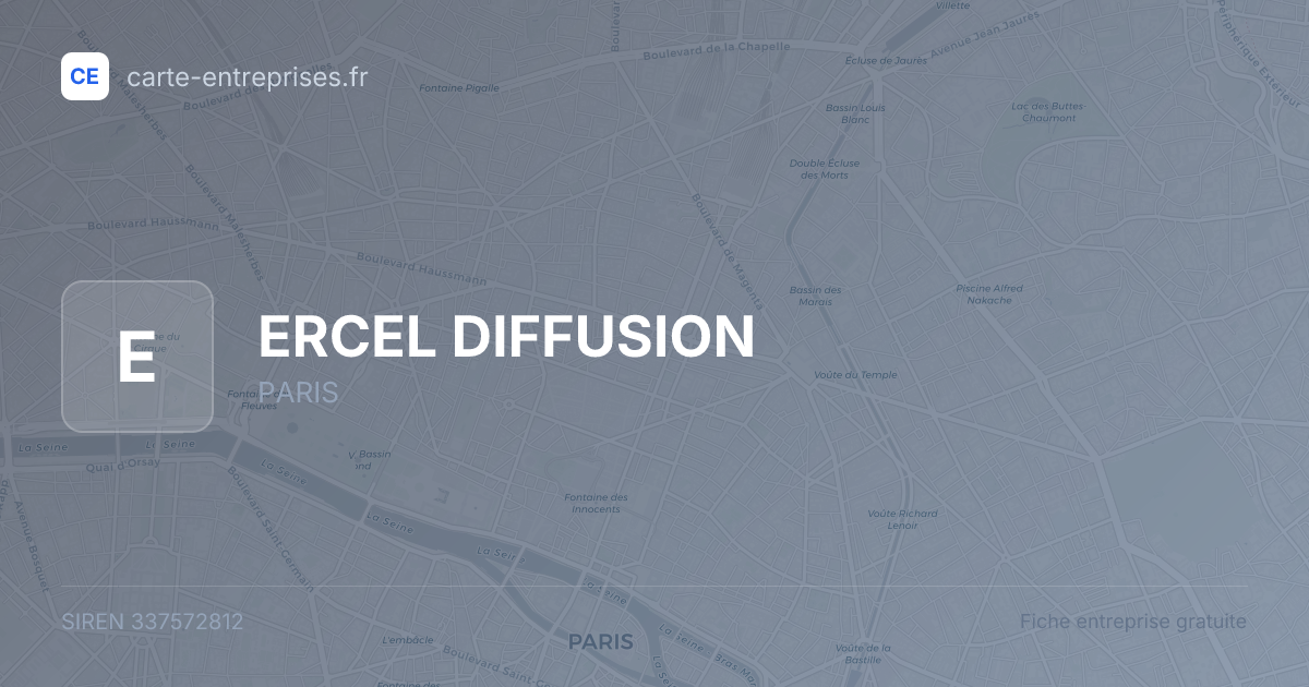 ERCEL DIFFUSION — 337572812 — fiche entreprise