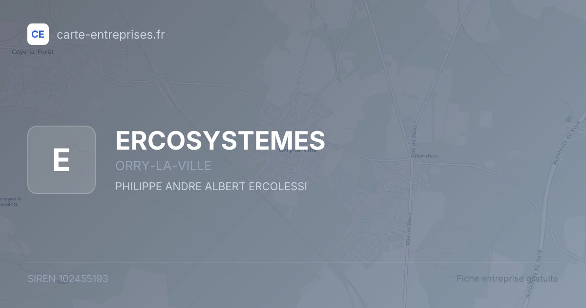 ERCOSYSTEMES — 102455193 — fiche entreprise