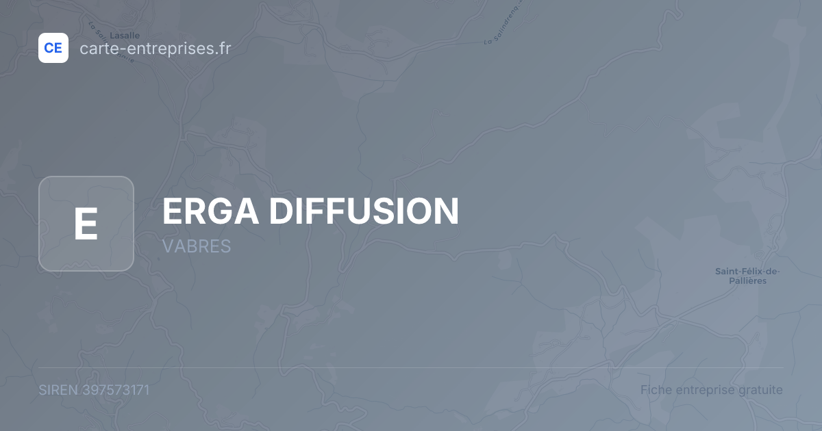 ERGA DIFFUSION — 397573171 — fiche entreprise