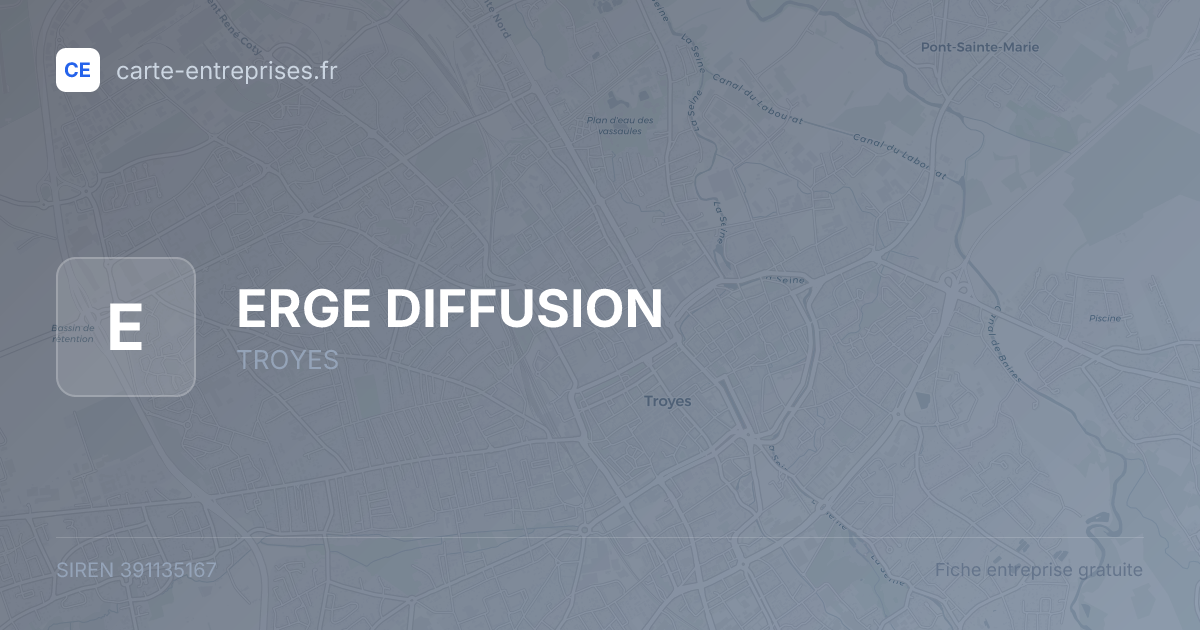 ERGE DIFFUSION — 391135167 — fiche entreprise