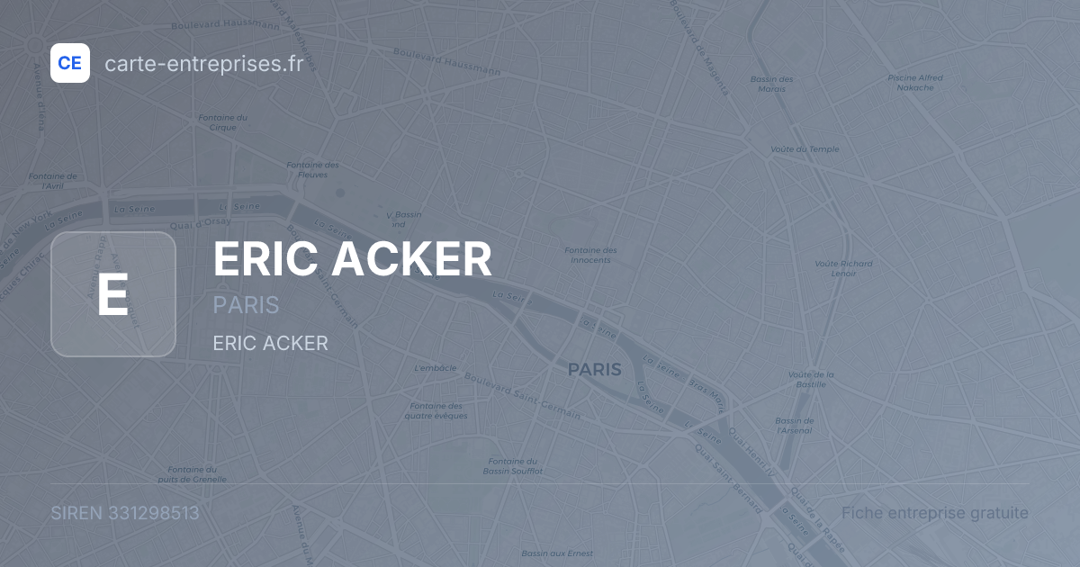 ERIC ACKER — 331298513 — fiche entreprise