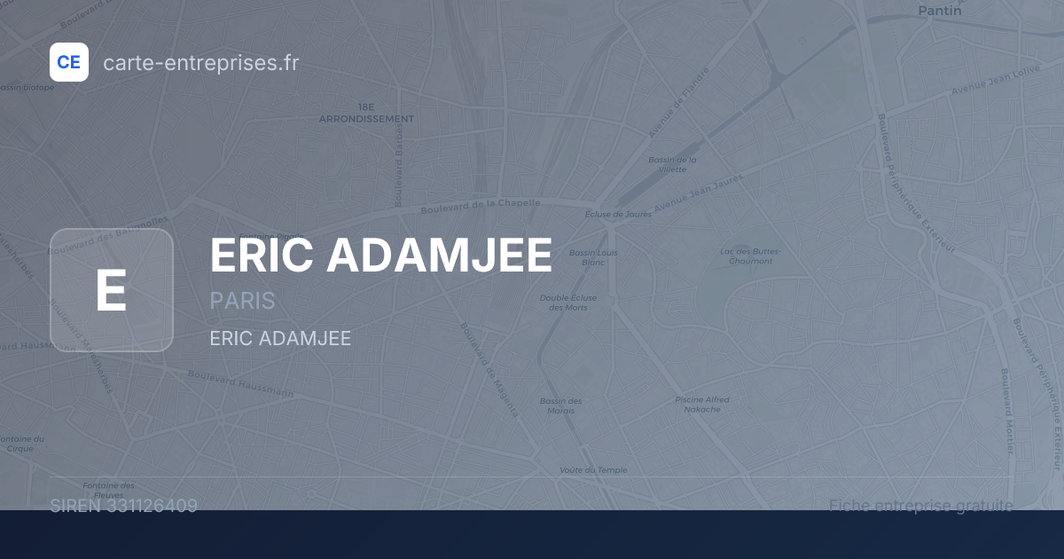 ERIC ADAMJEE — 331126409 — fiche entreprise