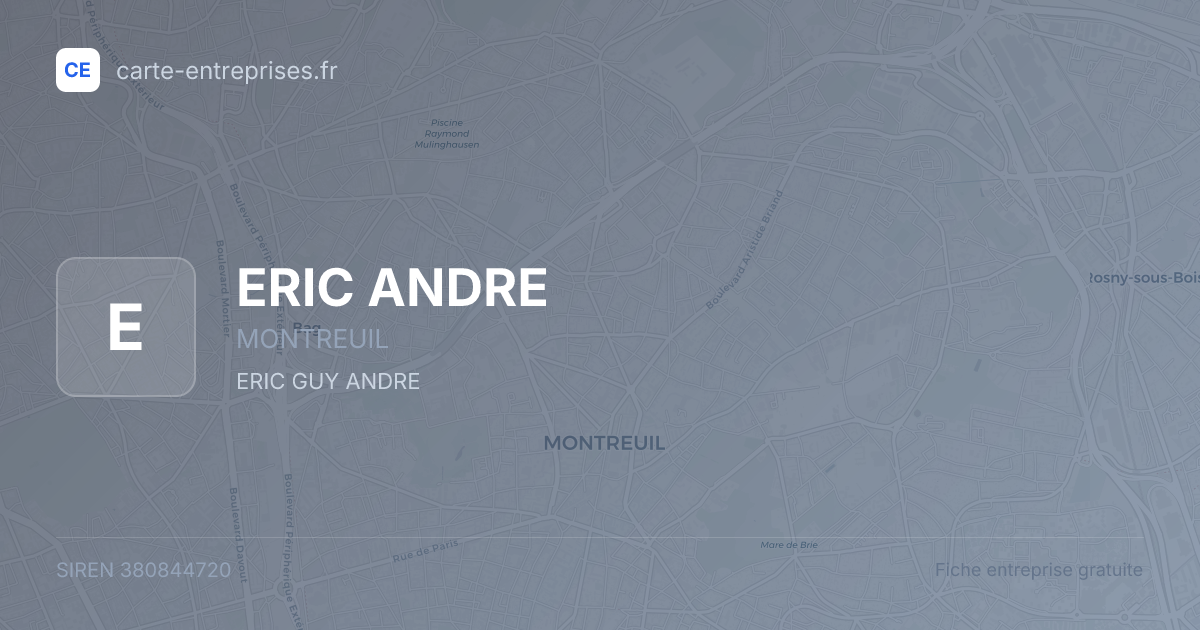 ERIC ANDRE — 380844720 — fiche entreprise