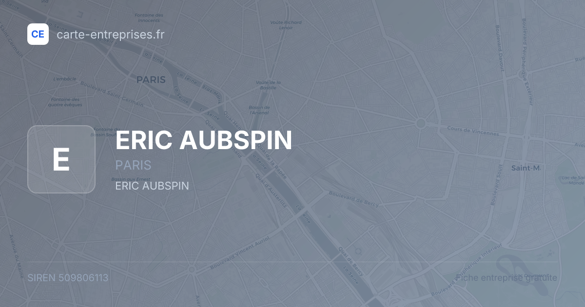 ERIC AUBSPIN — 509806113 — fiche entreprise