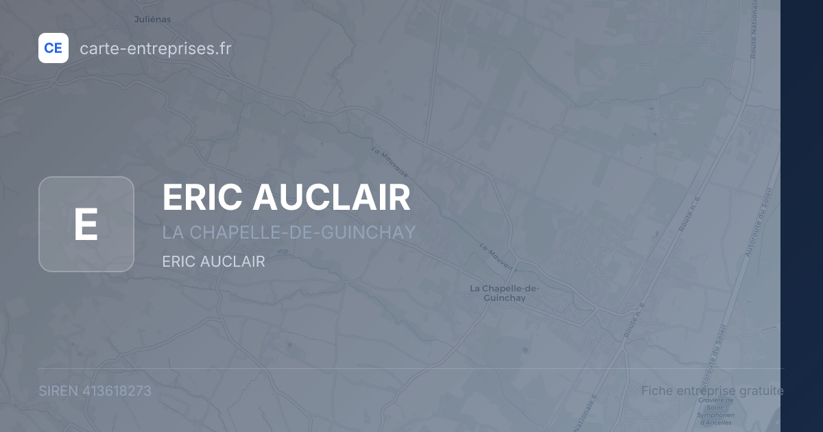 ERIC AUCLAIR — 413618273 — fiche entreprise