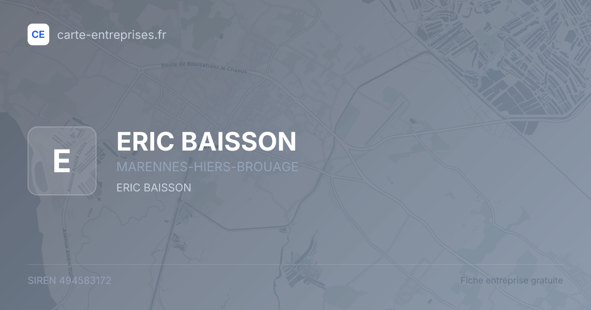 ERIC BAISSON — 494583172 — fiche entreprise