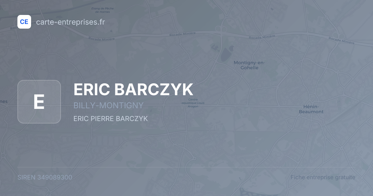 ERIC BARCZYK — 349089300 — fiche entreprise