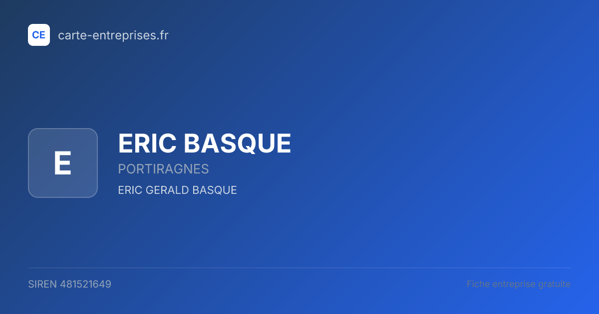 ERIC BASQUE — 481521649 — fiche entreprise