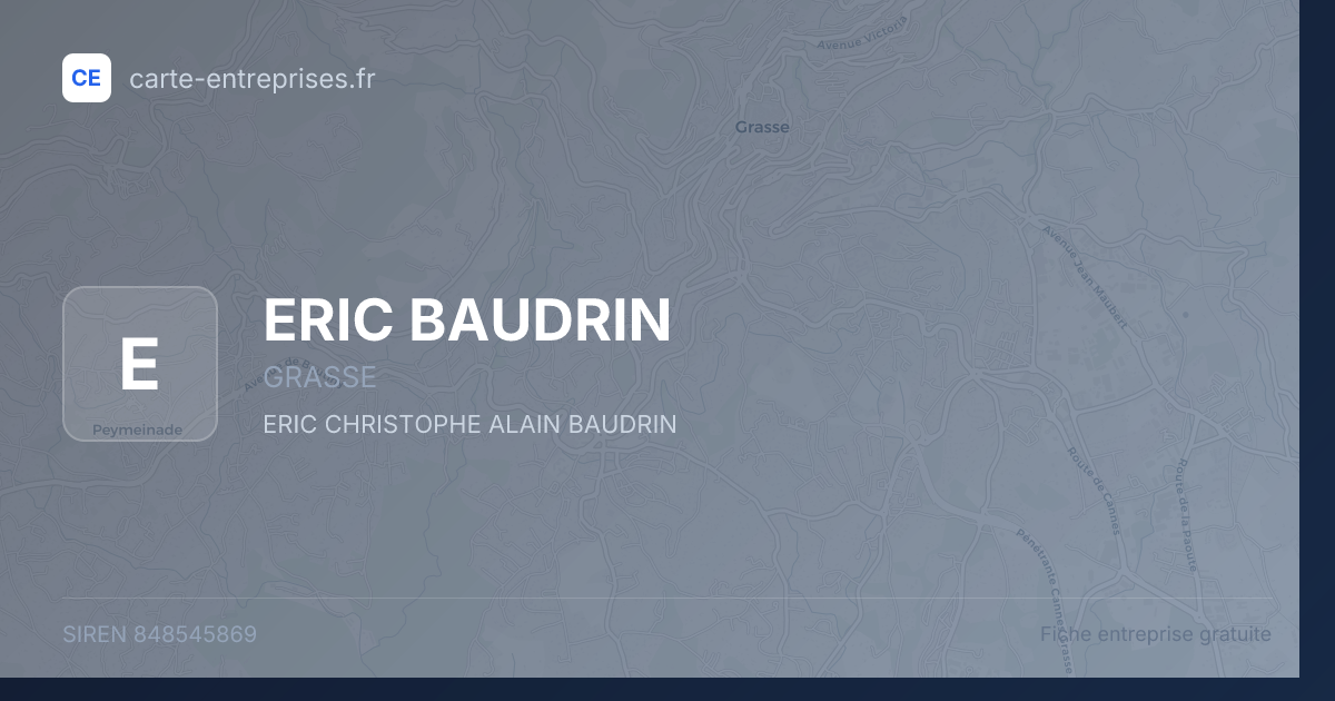 ERIC BAUDRIN — 848545869 — fiche entreprise