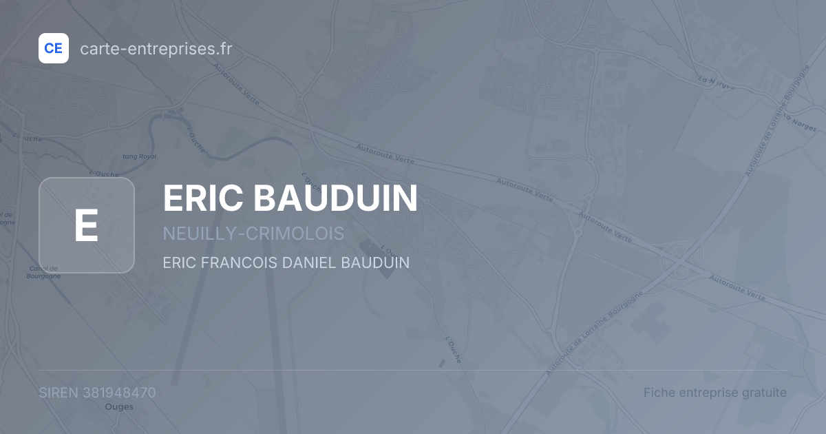 ERIC BAUDUIN — 381948470 — fiche entreprise