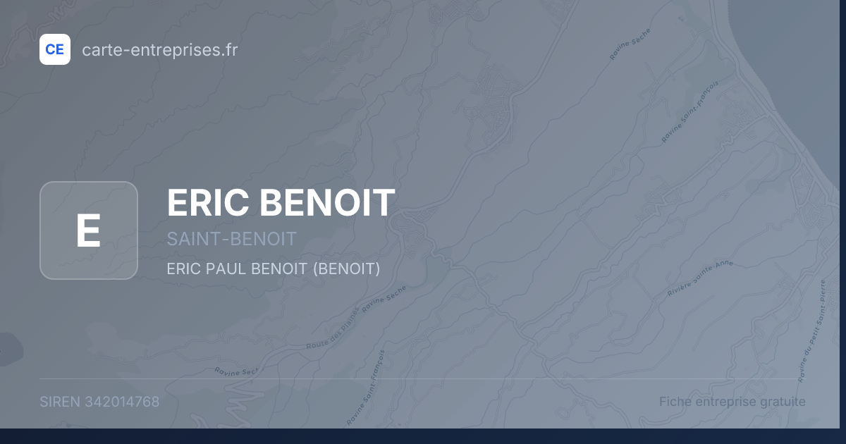 ERIC BENOIT — 342014768 — fiche entreprise