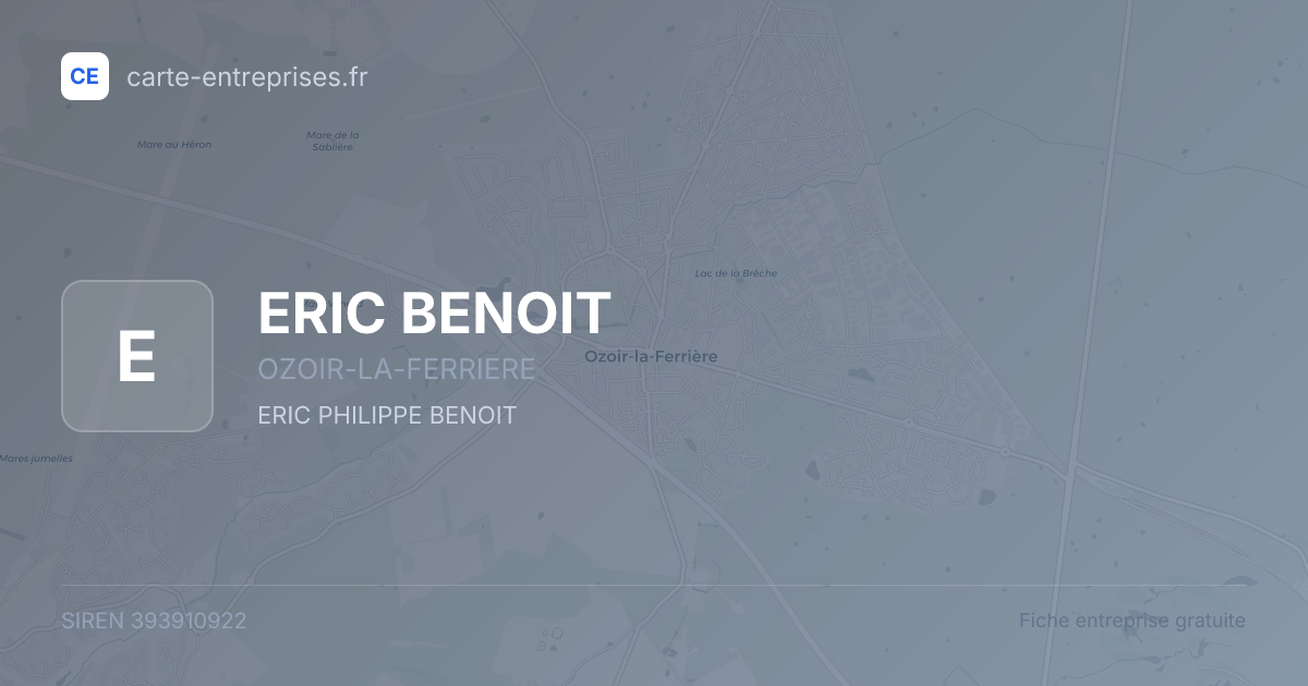 ERIC BENOIT — 393910922 — fiche entreprise