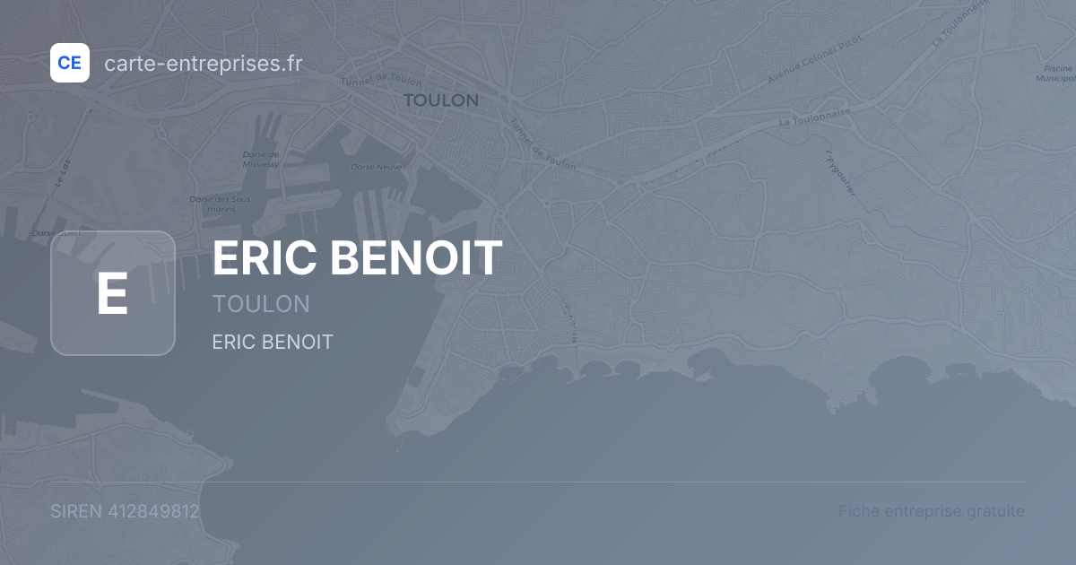 ERIC BENOIT — 412849812 — fiche entreprise