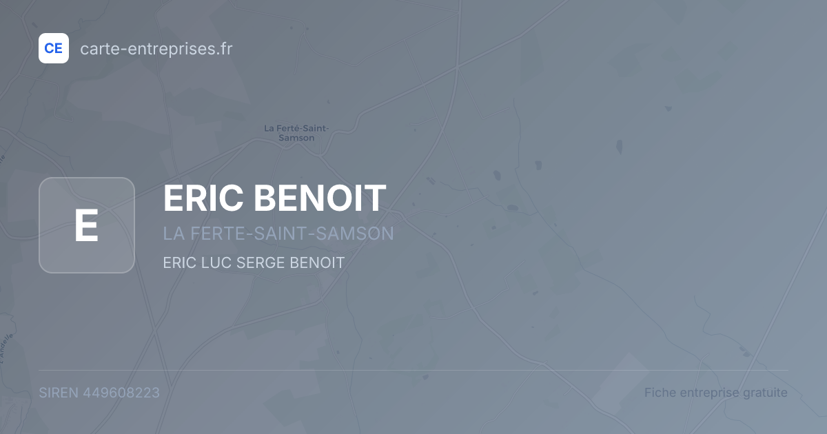 ERIC BENOIT — 449608223 — fiche entreprise
