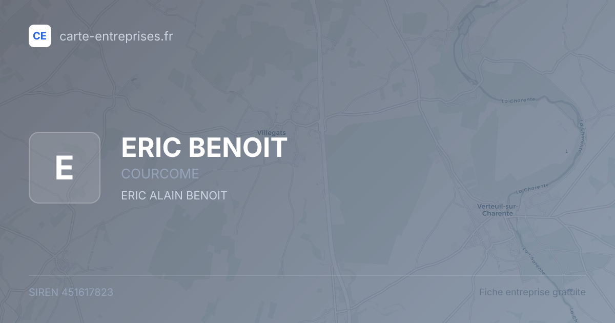 ERIC BENOIT — 451617823 — fiche entreprise