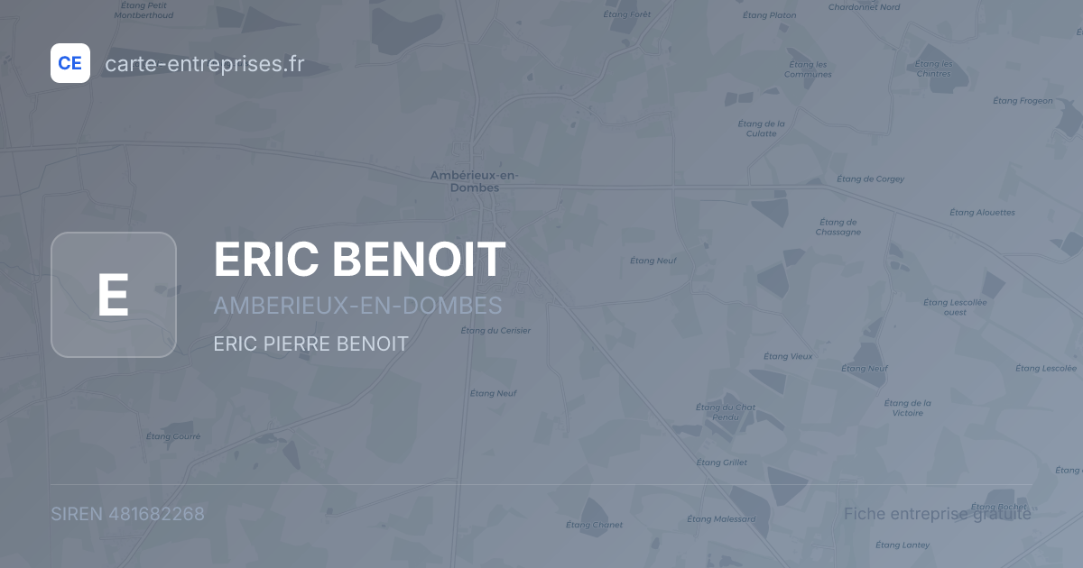 ERIC BENOIT — 481682268 — fiche entreprise