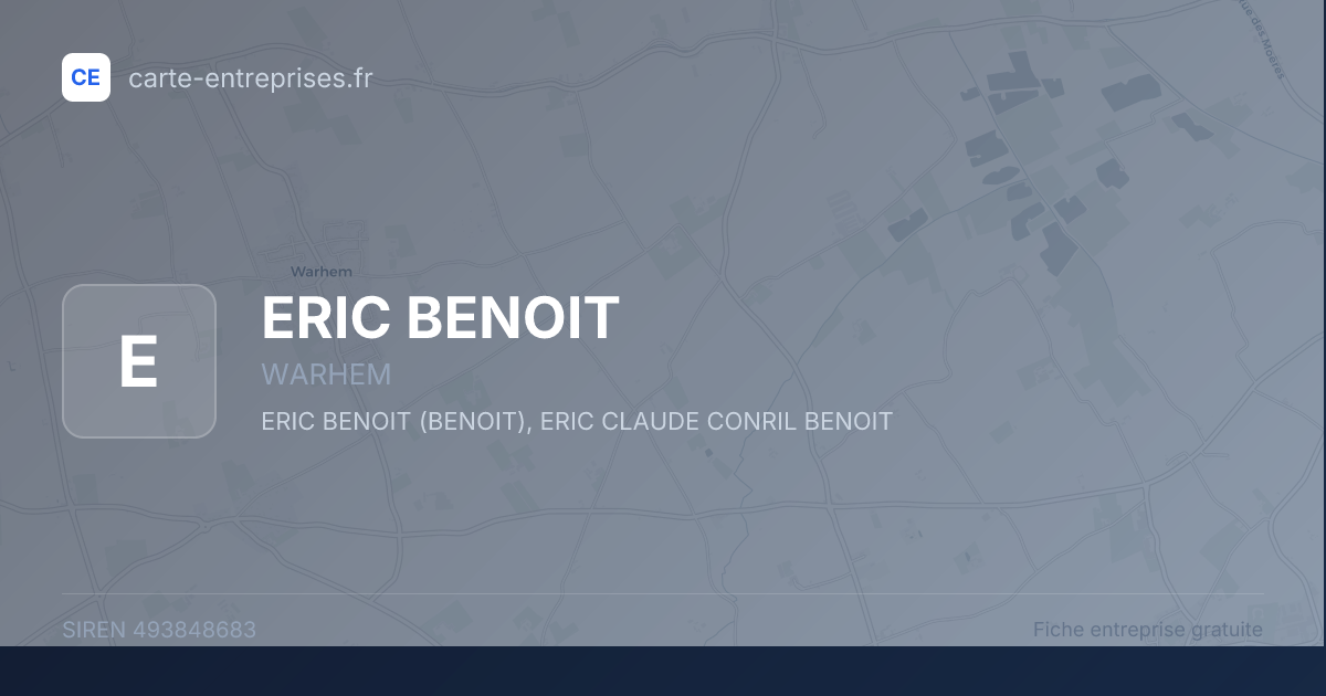 ERIC BENOIT — 493848683 — fiche entreprise
