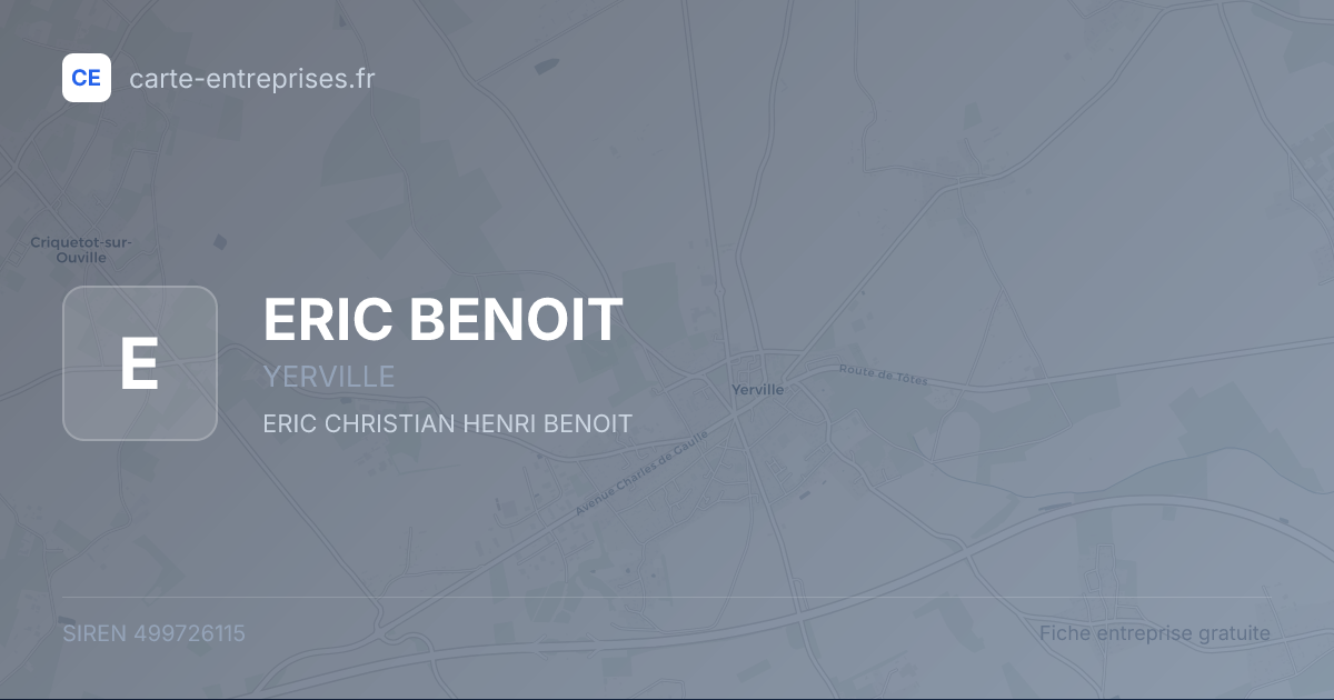ERIC BENOIT — 499726115 — fiche entreprise