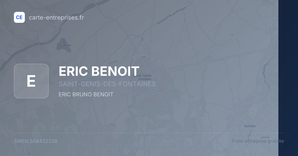 ERIC BENOIT — 504422338 — fiche entreprise