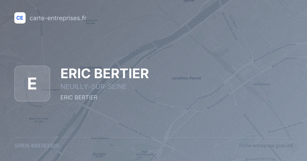 ERIC BERTIER — 488763335 — fiche entreprise