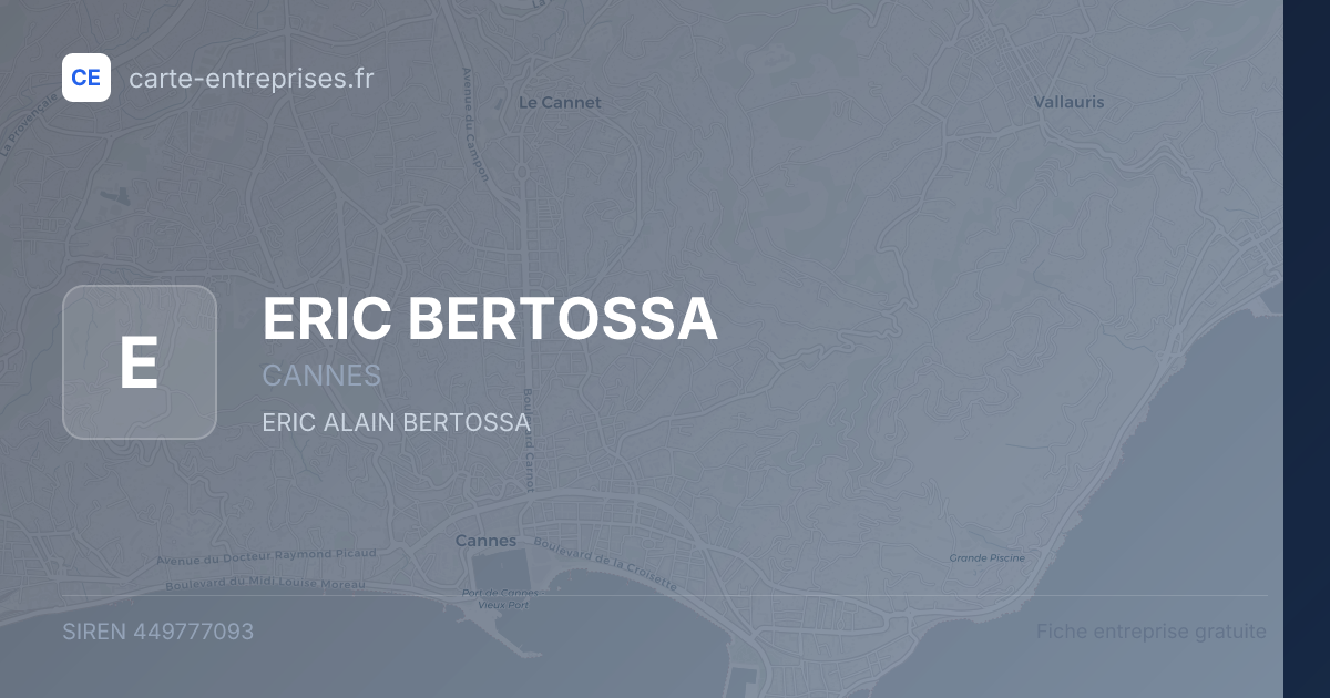 ERIC BERTOSSA — 449777093 — fiche entreprise