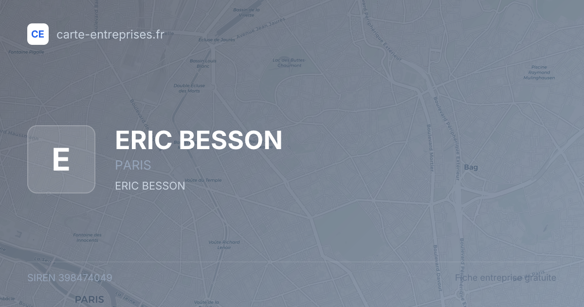 ERIC BESSON — 398474049 — fiche entreprise
