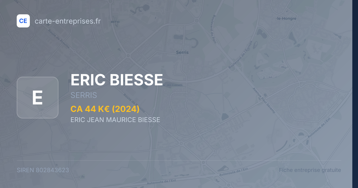 ERIC BIESSE — 802843623 — fiche entreprise