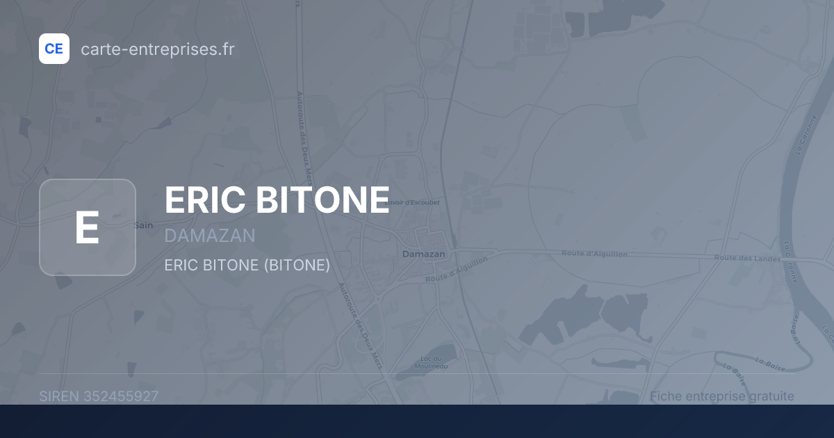 ERIC BITONE — 352455927 — fiche entreprise