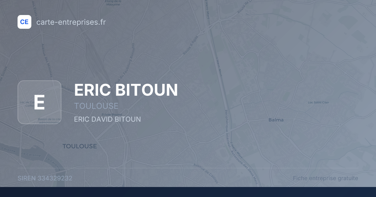 ERIC BITOUN — 334329232 — fiche entreprise