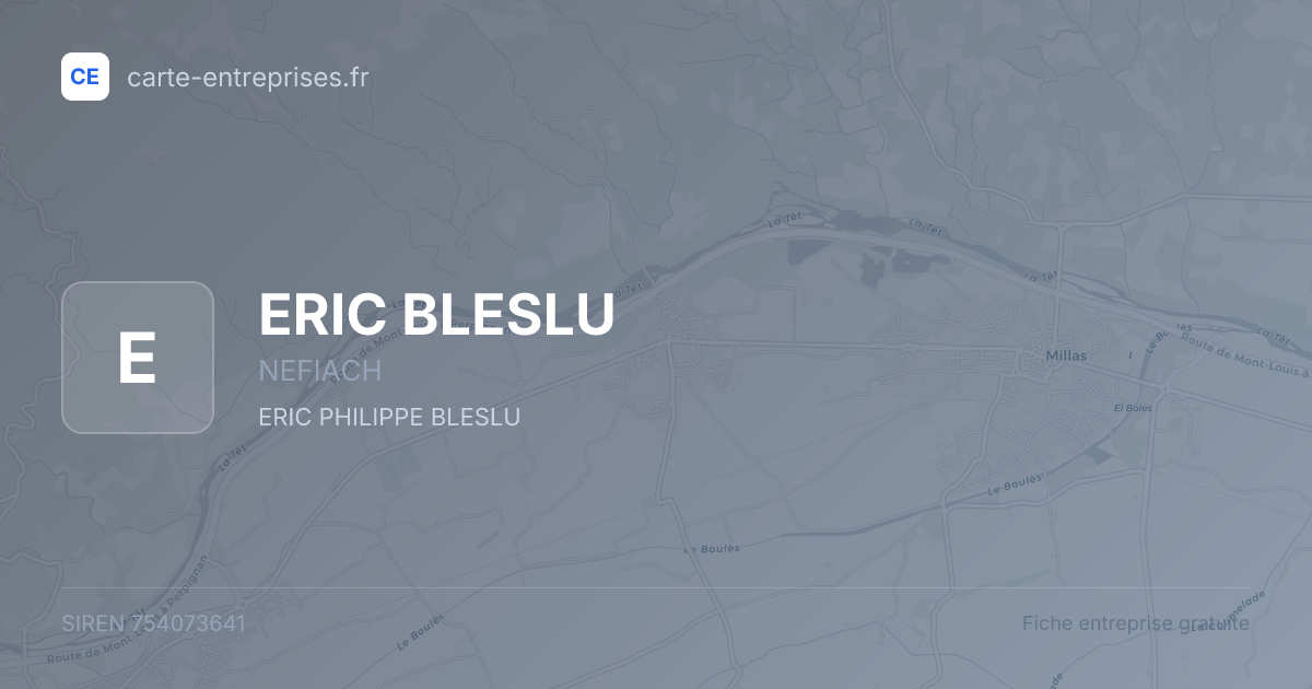 ERIC BLESLU — 754073641 — fiche entreprise