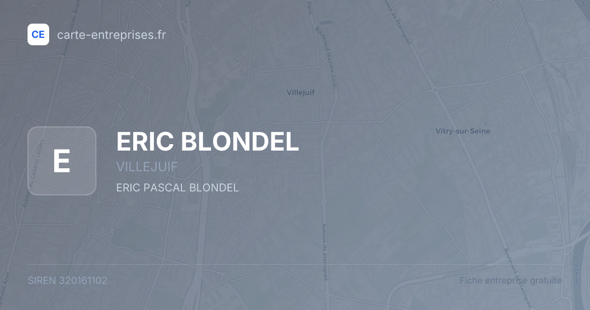 ERIC BLONDEL — 320161102 — fiche entreprise