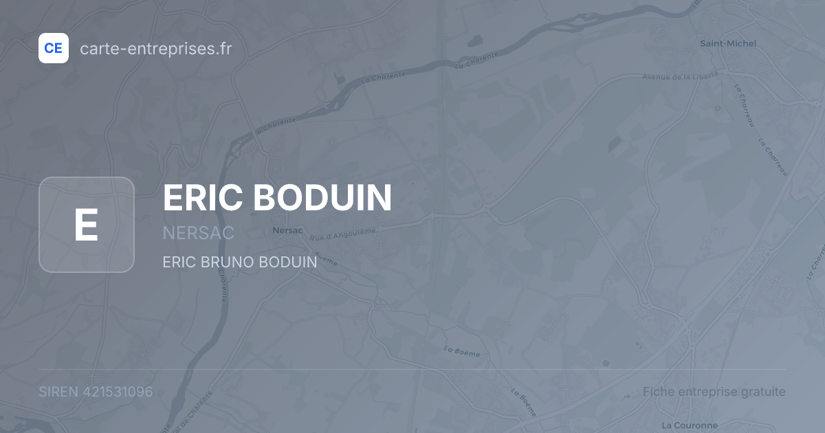 ERIC BODUIN — 421531096 — fiche entreprise