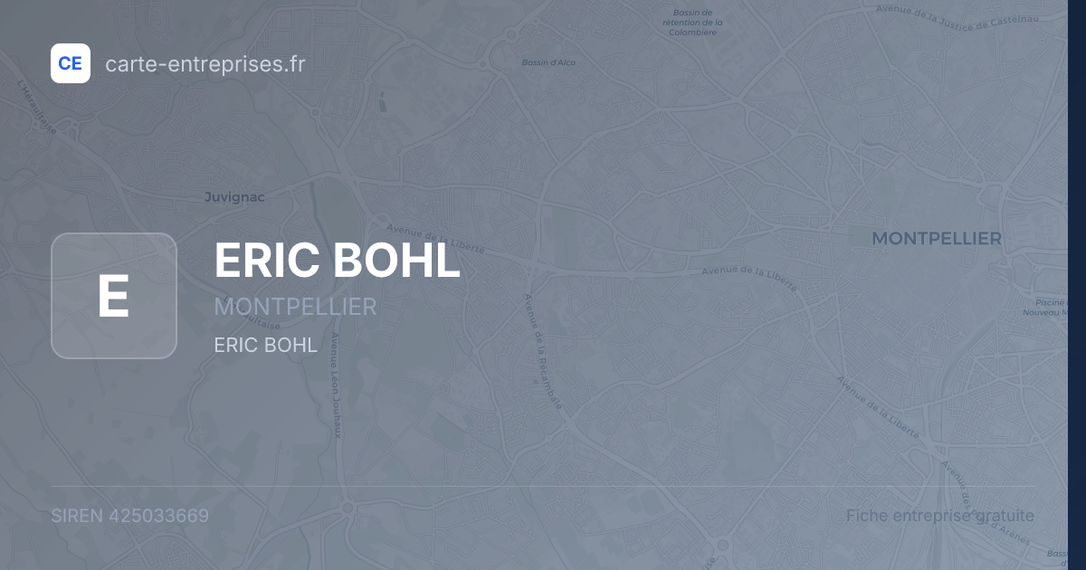 ERIC BOHL — 425033669 — fiche entreprise