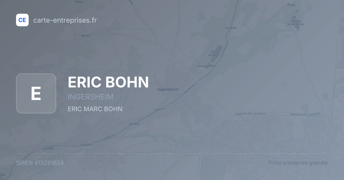 ERIC BOHN — 413291634 — fiche entreprise
