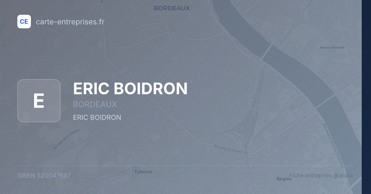 ERIC BOIDRON — 520047697 — fiche entreprise