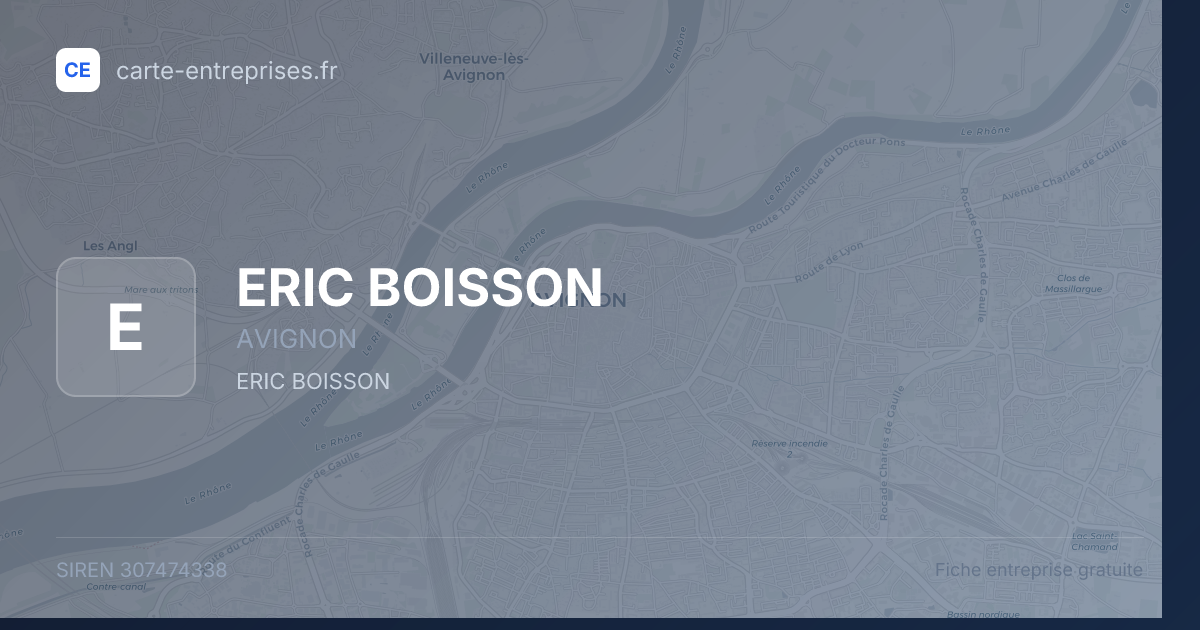 ERIC BOISSON — 307474338 — fiche entreprise