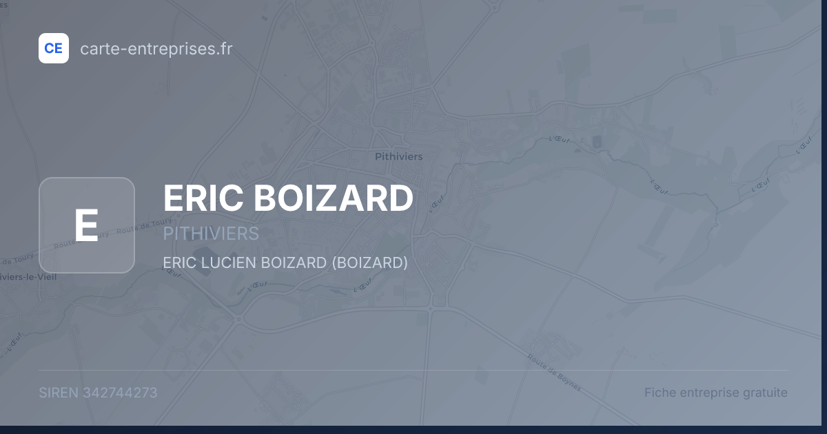 ERIC BOIZARD — 342744273 — fiche entreprise
