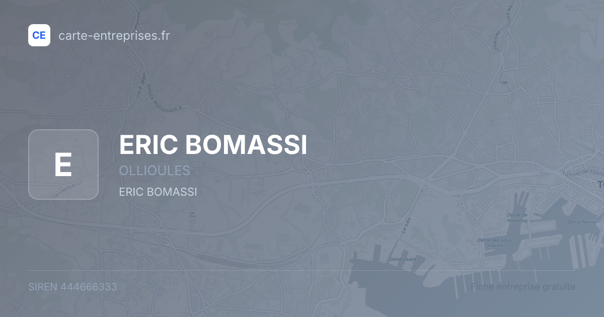 ERIC BOMASSI — 444666333 — fiche entreprise
