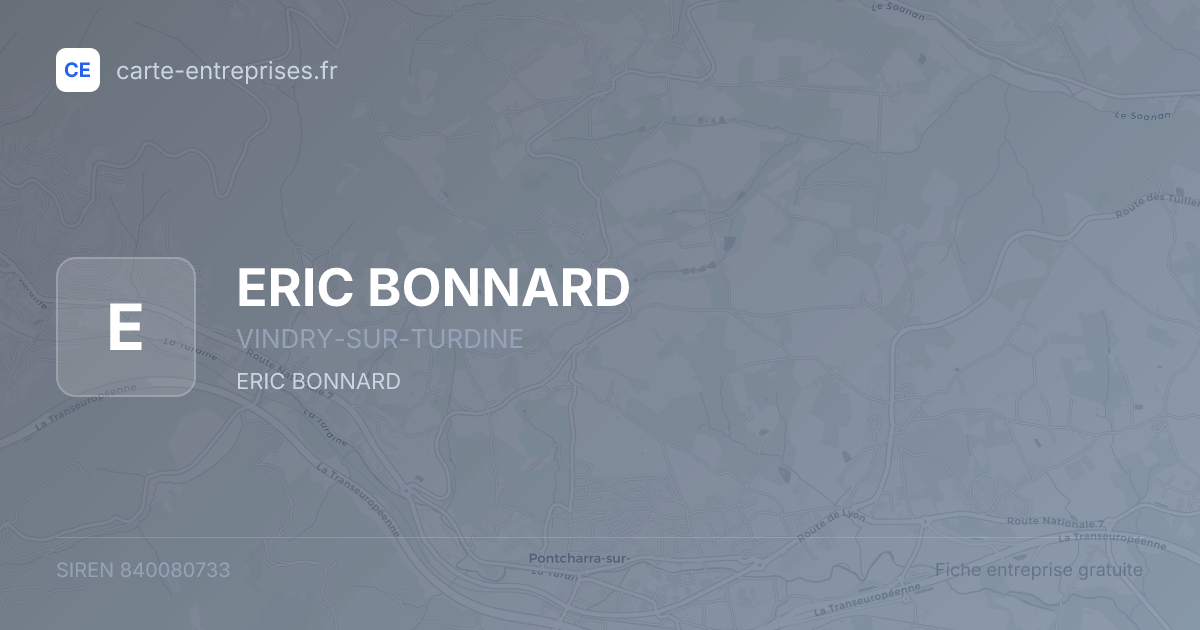 ERIC BONNARD — 840080733 — fiche entreprise