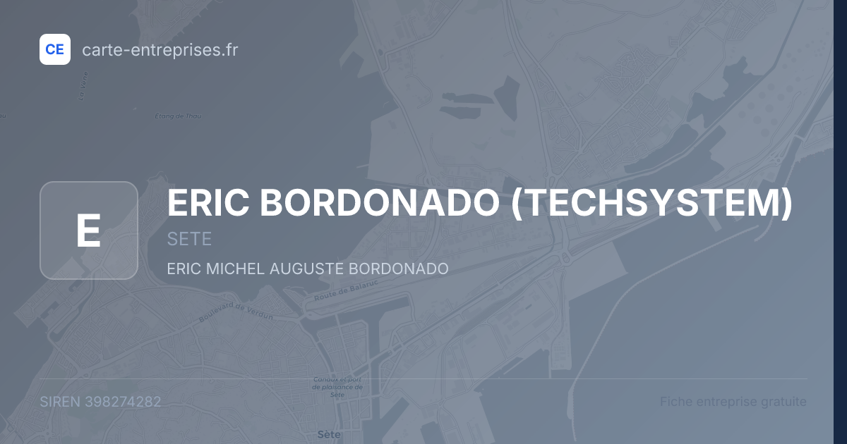 ERIC BORDONADO (TECHSYSTEM) — 398274282 — fiche entreprise